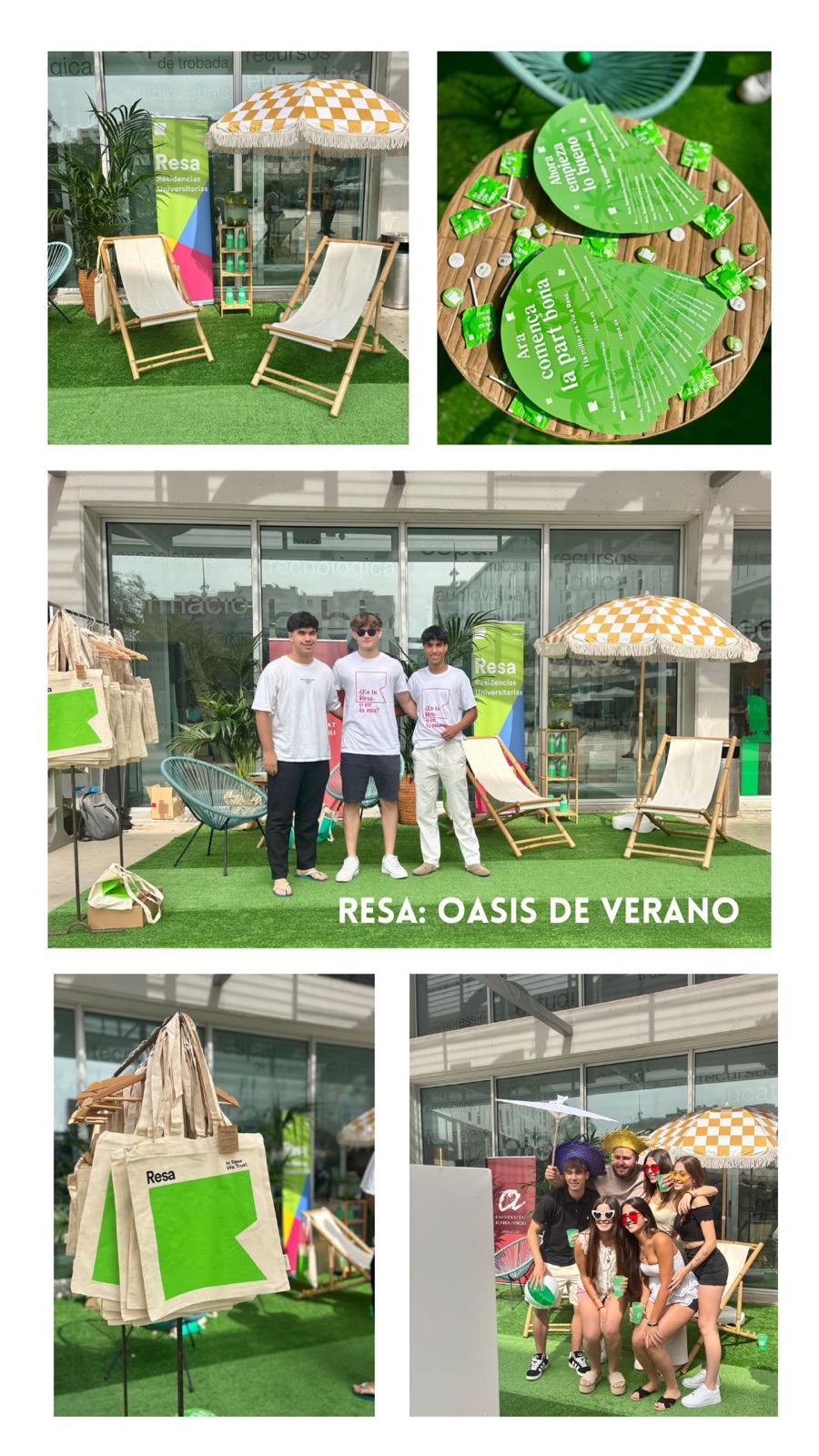 Activación de marca Oasis de verano de RESA con promotores y hamacas